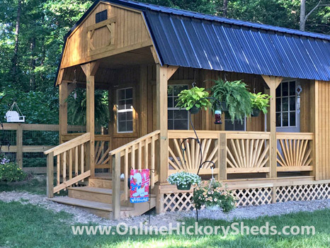 Hickory Sheds Lofted Deluxe Porch Raised