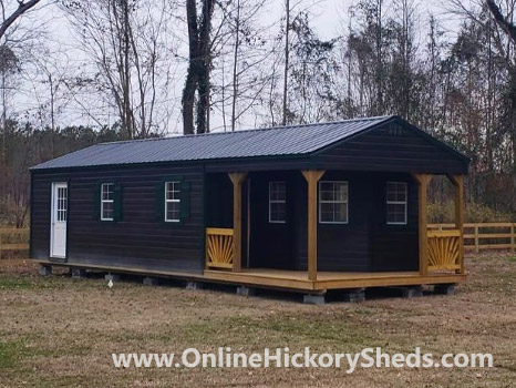 Hickory Sheds Utility Deluxe Porch Stained Dark Ebony