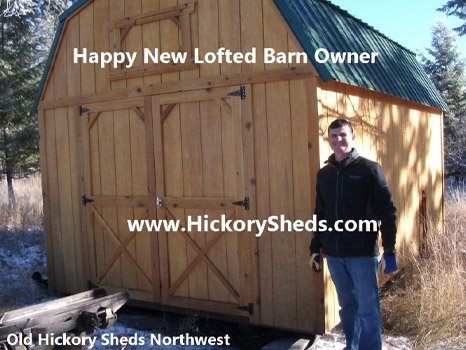 A man happy with his new Hickory Shed