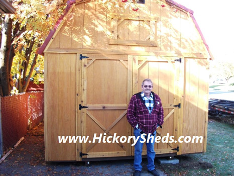 A man happy with his new Hickory Shed