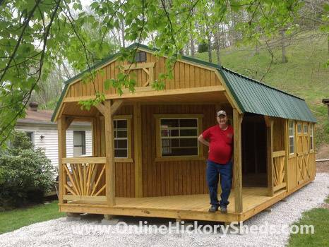 A man happy with his new Hickory Shed