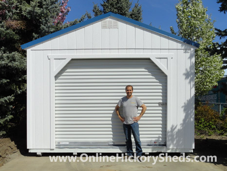 A man happy with his new Hickory Shed