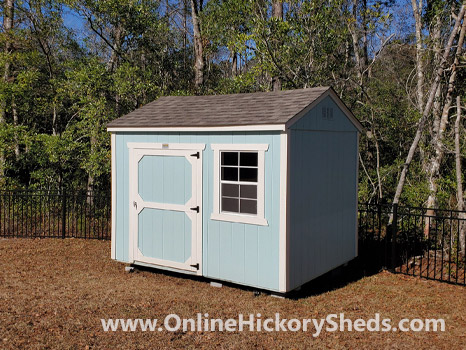 Hickory Sheds Side Utility Shed with Single Barn Door and 1 Window