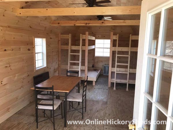 Hickory Sheds Lofted Tiny Room Bunk Beds