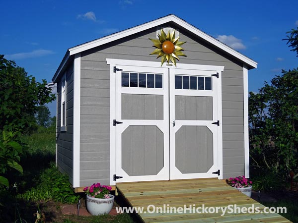 Hickory Sheds Utility Shed Double Barn Doors with Ramp