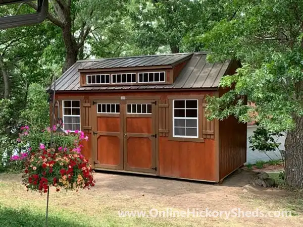 Stained Utility Shed with a Utility Dormer